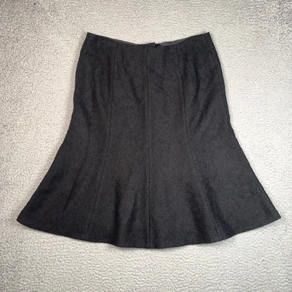 Vintage Michael Kors Collection Wool Skirt Womens 10 Black Button Front Italy